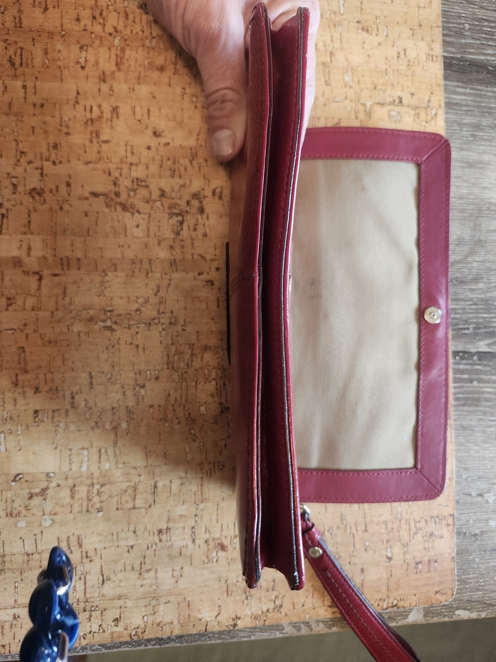 Coach Cherry Red Leather Wristlet with Silver Buckle - Picture 6 of 9